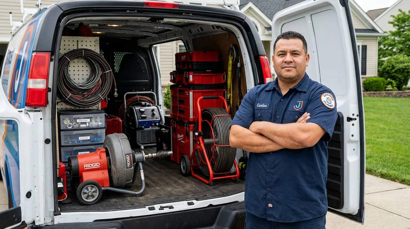 Professional drain cleaning equipment and Johns Plumbing LLC plumber in Molalla
